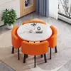 Mesa de comedor plegable que ahorra espacio para uso doméstico en apartamentos pequeños, juego de mesa y sillas para reuniones en tiendas, mesa redonda de recepción para ocio