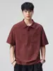 Ropa para Hombre Fengshe / Camisa Polo de Gasa Burbuja Estilo Americano Versátil Holgada 125g Camiseta de Manga Corta de Verano con Doble Bolsillo en el Pecho