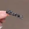 Grampo de Cabelo com Franja de Cristal de Obsidiana de Alta Qualidade, Grampo Lateral Elegante, Grampo de Bico de Pato para Prender Metade do Cabelo na Parte de Trás da Cabeça