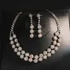 Set de Pendientes y Collar de Flor Incrustada de Diamantes, Moda Retro, Cadena Versátil para Clavícula, Joyería de Lujo Ligero y de Alta Gama al por Mayor