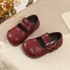Zapatos Mary Jane de Cuero para Niña Colección Otoño 2026 Estilo Coreano Retro Punta Redonda Zapatos Individuales para Niña Pequeña Zapatos de Princesa para Bebé Suela Suave