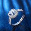 Europeu e Americano Nova Moda Quadrado anel de diamante elegante clássico moissanite anel requintado 1 quilate meninas anel de diamante geração de cabelo