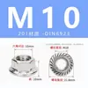Acero Inoxidable 304 Tuerca Redonda con Brida Hexagonal Dentada Acolchada Tapa de Tornillo Antiaflojamiento Antideslizante M4M5M6M8M10