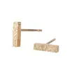 Chihang joyería aretes de acero inoxidable simples aretes de botón geométricos aretes de botón de barra horizontal aretes de botón martillados de personalidad aretes al por mayor