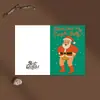 Jogo de cartas de saudação de Natal da Amazon, futebol, Papai Noel estilo desenho animado australiano, cartão dobrável com bênção de feriado