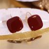 Pendientes Cuadrados Geométricos Retro Estilo Coreano Hebilla Negra para Oreja Pendientes Versátiles Elegantes Simples Estilo Hong Kong para Mujer Pendientes de Gama Alta