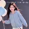 Conjunto Novo de Meninas para Primavera/Outono 2026 Manga Longa Design Versátil Zíper na Blusa Combinado com Calça Wide Leg Tendência