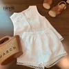 Conjunto Floral para Niñas Ningli Verano 2026 Nuevo Estilo Moda Coreana Infantil Conjunto de Dos Piezas para Bebés Conjunto de Moda