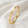 Pulsera Abierta de Acero de Titanio Zirconia Corazón de Amor Gota de Agua Venta Caliente Cruzada Sensación de Alta Gama Galvanizado al Vacío No se Descolora Anillo de Cierre