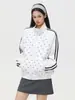 Chaqueta estilo retro americano, sudadera con cuello alto de lunares, cárdigan deportivo unisex de tres rayas para primavera y otoño, moderno