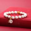 Pulsera de Porcelana Gris Yongxiang de Pekín con Pulsera Luna Blanca Flor de Cerezo Morado Regalo de Cumpleaños Yonghe para Hombres y Mujeres Adornos para Manos