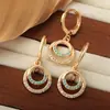 Europa y Estados Unidos transfronterizos nuevo comercio exterior chapado en cobre oro real incrustado circonita aretes moda personalidad nicho temperamento joya para el oído venta al por mayor