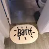 Tapete de Letra Manuscrita Estilo Ins, Tapete Absorvente Antiderrapante para Banheiro, Tapete ao Lado da Cama para Quarto, Simples Tapete de Pé Tuftado