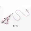 Conjunto de coleira e peitoral listrado para cachorro com fivela de metal reforçada integrada, resistente ao desgaste e durável, adequado para Rabbie e cães pequenos