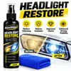 KineShineX Spray Restaurador de Faros de Coche 100ML Eliminador de Amarilleamiento y Oxidación de Cubiertas de Faros Refinador Faro