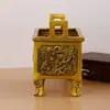 Quemador de incienso de latón, pieza de altar cuadrada, decoración de oficina, altar "Prosperidad para Siempre", altar de pie "Si Mu Wu", adoración en casa y ceremonia de inauguración
