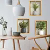 Adesivos de Parede com Plantas Verdes 3D Transfronteiriços em Vasos para Sala de Estar, Decoração de Paisagem de Fundo para Casa, Revestimento de Parede em PVC Autoadesivo