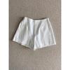 ¡Verano bi en!!! Tela de lino Armario para despertarse Pantalones cortos finos simples de dos colores para mujer Pantalones casuales de cinco puntos