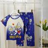 Pijama Nuevo de Verano para Niñas Pantalón Corto de Dibujos Animados para Niños Conjunto de Dos Piezas para Niños y Niñas Grandes Ropa de Casa para Niños
