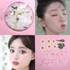 Flores Secas para Rostro, Pétalos, Calcomanías Faciales para Sesiones de Fotos, Accesorios de Hada de las Flores, Maquillaje, Pegatinas de Mariposa para Escenario, Diamantes y Perlas