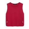Chaleco de punto sin mangas con botones laterales y cuello redondo para mujer, moda otoño-invierno 2024, nuevo estilo europeo y americano.