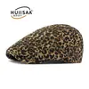 Gorra de Visera Estilo Retro Americano con Estampado de Leopardo para Mujer, Boina Versátil de Pico de Pato que Hace que la Cara Parezca Más Pequeña, Adecuada para Todas las Estaciones, Gorra de Newsboy Británica