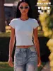 Camiseta para Mujer BK Cool Tencel 220G Estilo Millennial Cómoda Cuello Redondo Manga Corta Color Sólido Transpirable