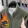 Chaqueta Nueva de Invierno para Hombres Jóvenes y de Mediana Edad, Chaqueta de Forro Polar de Color Sólido a la Moda Casual Cálida de Manga Larga para Hombres de Negocios