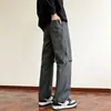 Pantalones de trabajo retro estilo americano multibolsillos, para hombre, pierna recta, corte holgado, otoño/invierno, pantalones largos casuales para hombre de calidad de exportación