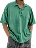 2026 Site Independente da Amazon Transfronteiriço Camisa Polo Casual Versátil de Manga Curta com Botões 100% Algodão para Homens