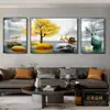 Pintura decorativa moderna minimalista para sala de estar, arte abstrato em linha, pintura para pendurar na parede de fundo do sofá, tríptico de atmosfera de alta qualidade