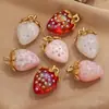 Acero Inoxidable Fresa Colgante Delicado Resina Fresa Hecho a Mano DIY Collar Pulsera Colgante Dulces Accesorios Mayoreo