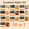 Máquina de Sándwiches Americana Estándar Transfronteriza 10 en 1, Máquina para Waffles Intercambiable, Máquina para Donas, Máquina para Desayuno con Pastel, Máquina para Galletas