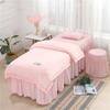 Funda de cama de belleza Tencel algodón fábrica color liso suministro directo generación masaje capilar cama de fisioterapia falda de cama gorro juego de edredón de cuatro o cinco seis piezas