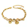 Estilo de Moda Ins Europeu e Americano Nicho Colorido Aço Inoxidável Banhado a Ouro 18K Pulseira Personalizada com Contas de Frutas para Mulheres