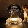 Novos Enfeites de Bola de Cristal Base Luminosa Artesanato de Cristal Criativo Presentes Luz Noturna para Interior 3D Base de Vidro