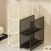 Estante de almacenamiento para film transparente organizador de papel film y toallas de papel de cocina estante de niveles para gabinete de fregadero estante de almacenamiento multicapa