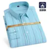 Camisa de Cuadros de Algodón Puro para Hombre Casual Cepillada de Manga Larga Tops Versátiles de Algodón Tallas Grandes