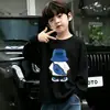 Camiseta Tendência Bonita Fashionável Manga Longa para Meninos Temporada Primavera Outono 2026 Estilo Coreano Infantil Bebê Desenho Algodão Puro Camada de Base Top T