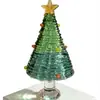 Nuevo Árbol de Navidad Inclinado de 8.5cm Envuelto en Alambre Árbol de Navidad Envuelto en Alambre de Vidrio Zibo Exhibición de Artesanías de Vidrio Navideñas