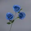 Rosa Búlgara Tres Cabezas Seda Artificial Flor Falsa Decoración Cascada de Rosas Pared Boda Flor Artificial Salón de Bodas