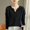 Novedad Otoño/Invierno 2026 Ropa de Punto para Mujer Cárdigan de Cuello Redondo en V Suéter de Manga Larga Abrigo Holgado Versátil Venta al por Mayor Transfronteriza