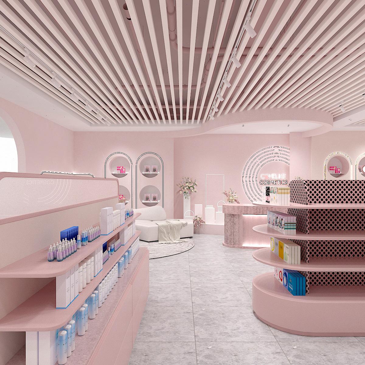 整店输出 化妆品 货架展示柜005