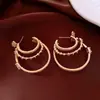 Aretes Redondos Espirales de Diamante Incrustado con Aguja Plateada, Modernos, Exquisitos y de Alta Gama, Elegantes de Nicho, Versátiles, Aretes al por Mayor para Mujeres