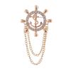 Broche de Coroa Masculino Coreano Estilo Britânico Corrente de Terno Cruzada Insígnia Pin Acessórios de Corsage Feminino Vintage