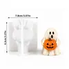 Molde de silicone para vela de abóbora fantasma de Halloween transfronteiriço, vela de gesso DIY, molde de resina de fantasminha fofo