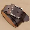 Cinturón de Cuero Vintage para Hombre, Cuero Genuino Casual Negocios Simple Cinturón de Cuero Vacuno para Hombres Jóvenes y de Mediana Edad, Cinturón de Hebilla de Pin Versátil de Moda