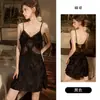 Precioso y sexy conjunto de malla transparente con copas, camisola de encaje floral para dormir y bata para mujer C7391