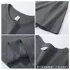 Camiseta 100% Algodão 210g Verão Novo Estilo Ombro Caído Cor Sólida Modelagem Solta Unissex Gola Redonda Manga Curta Camisa Básica Atacado