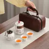 Juego de Té Kung Fu, Juego de Té de Recepción con Flor de Glicinia China Fresca, Caja de Regalo de Alta Gama para el Hogar, Personalización al por Mayor para Empresas